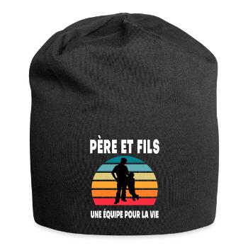 père et fils papa vintage duo assorti complices - Bonnet en jersey - noir - Devant