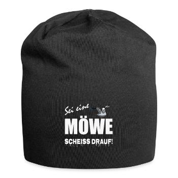 Sei eine Möwe scheiss drauf - Jersey-Beanie - Schwarz - Vorne