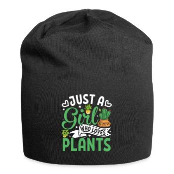 Juste une fille qui aime les plantes - Bonnet en jersey - noir - Devant