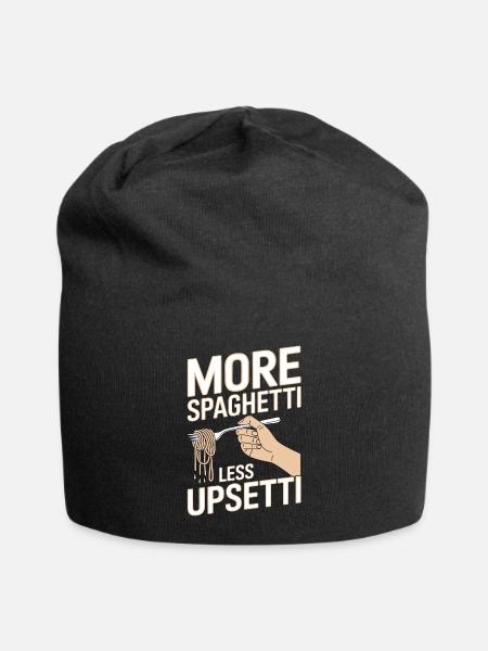 More Spaghetti Less Upsetti - Jersey-Beanie - Schwarz