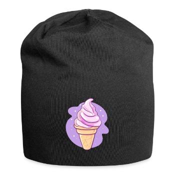 Pinkes Softeis - Jersey-Beanie - Schwarz - Vorne