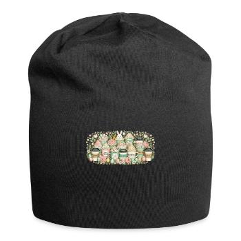 Amateurs de café de Pâques Lapin de Pâques Buveur de café - Bonnet en jersey - noir - Devant