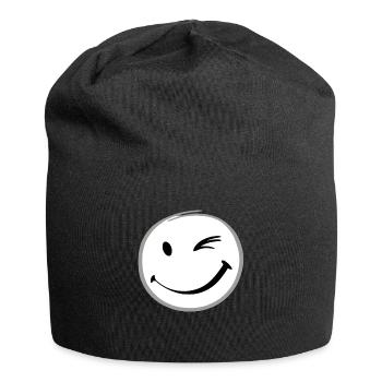 Clin d’œil sourire - Bonnet en jersey - noir - Devant