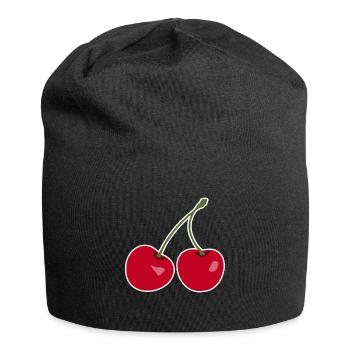Cherry, Red cherries - Jersey Beanie - black - Front