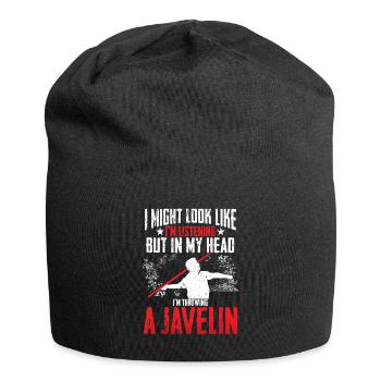 Javelin Throw In My Head I'm Throwing A Javelin - Jersey Beanie - black - Front