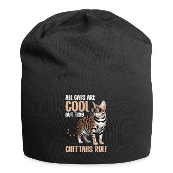 Alle Katzen Sind Cool, Aber Winzige Cheetahs - Jersey-Beanie - Schwarz - Vorne