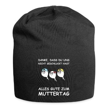 Alles gute zum Muttergag | Sperma, lustige Sprüche - Jersey-Beanie - Schwarz - Vorne