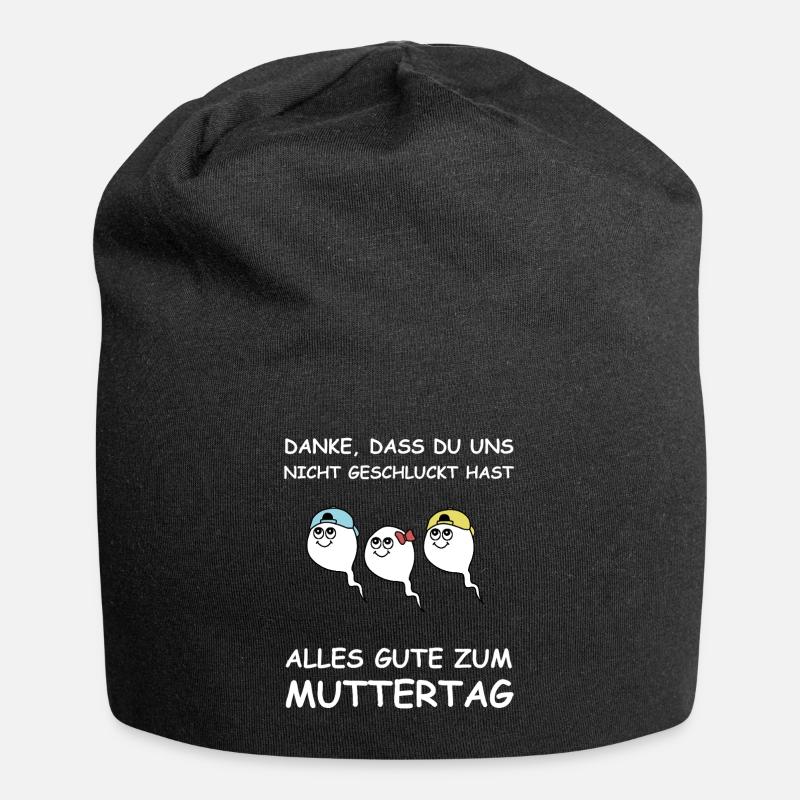 Alles gute zum Muttergag | Sperma, lustige Sprüche - Jersey-Beanie - Schwarz