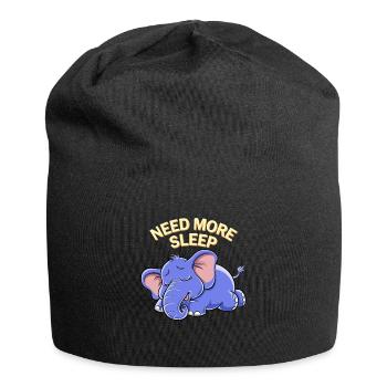 Mignon éléphant endormi à la recherche de plus de sommeil - Bonnet en jersey - noir - Devant