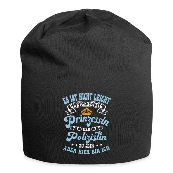 Es Ist Nicht Leicht Prinzessin Polizistin Zu Sein - Jersey-Beanie - Schwarz - Vorne