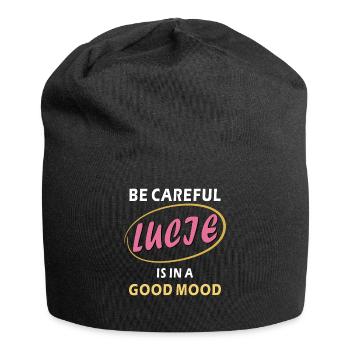 LUCIE IS IN A GOOD MOOD - Jersey Beanie - black - Front
