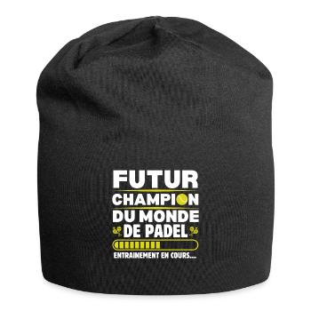 Joueur de padel amateur de padel cadeau padeliste - Bonnet en jersey - noir - Devant
