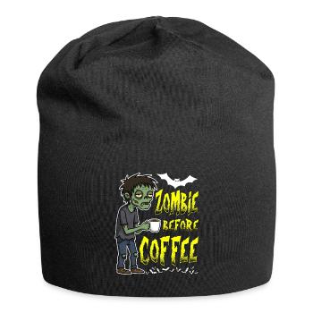 ZOMBIE VOR DEM KAFFEE - HALLOWEEN GESCHENK - Jersey-Beanie - Schwarz - Vorne