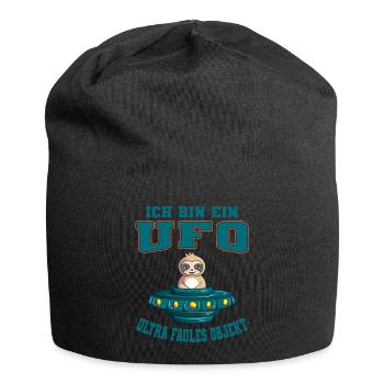 Ich Bin Ein UFO Ultra Faules Objekt Faultier Alien - Jersey-Beanie - Schwarz - Vorne