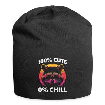 Funny Cute Wild Raccoon Meme - Jersey Beanie - black - Front
