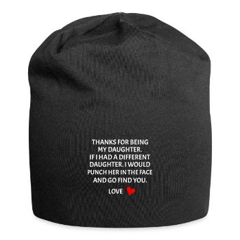 Merci d’être ma fille, père-fille - Bonnet en jersey - noir - Devant