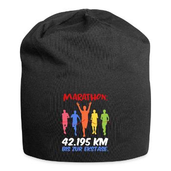 Läufer MARATHON BIS ZUR EKSTASE Laufen Lustig - Jersey-Beanie - Schwarz - Vorne