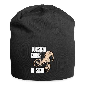 Mountainbiker VORSICHT CHAOS IN SICHT Lustiges - Jersey-Beanie - Schwarz - Vorne