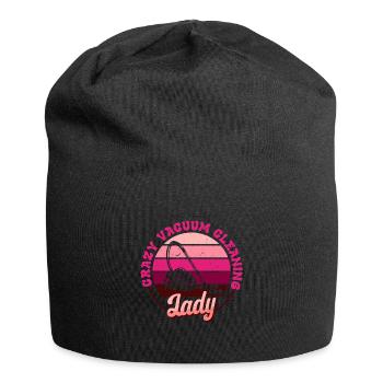 Vacuuming Household Crazy Vacuum Cleaning Lady - Jersey Beanie - black - Front
