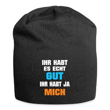 Tu l’as bien, tu m’as eu, drôle, professionnel - Bonnet en jersey - noir - Devant