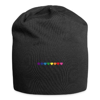LGBT Rainbow LGBTQ Hearts - Jersey Beanie - black - Front