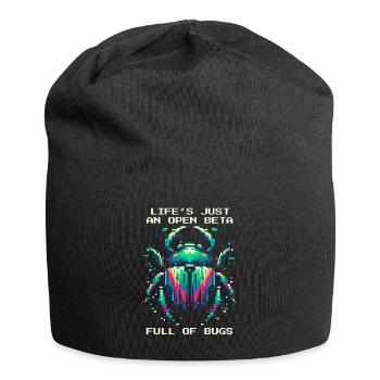 Bug Leben Beta Bugs Retro Pixel Art Humor Gaming - Jersey-Beanie - Schwarz - Vorne