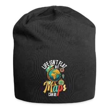 Geographic Information Systems Life Isn't Flat - Jersey Beanie - black - Front
