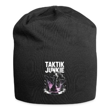 Tactics Junkie Chess Design - Jersey Beanie - black - Front