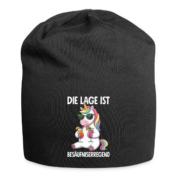 The location is drunken, with unicorn - Jersey Beanie - black - Front