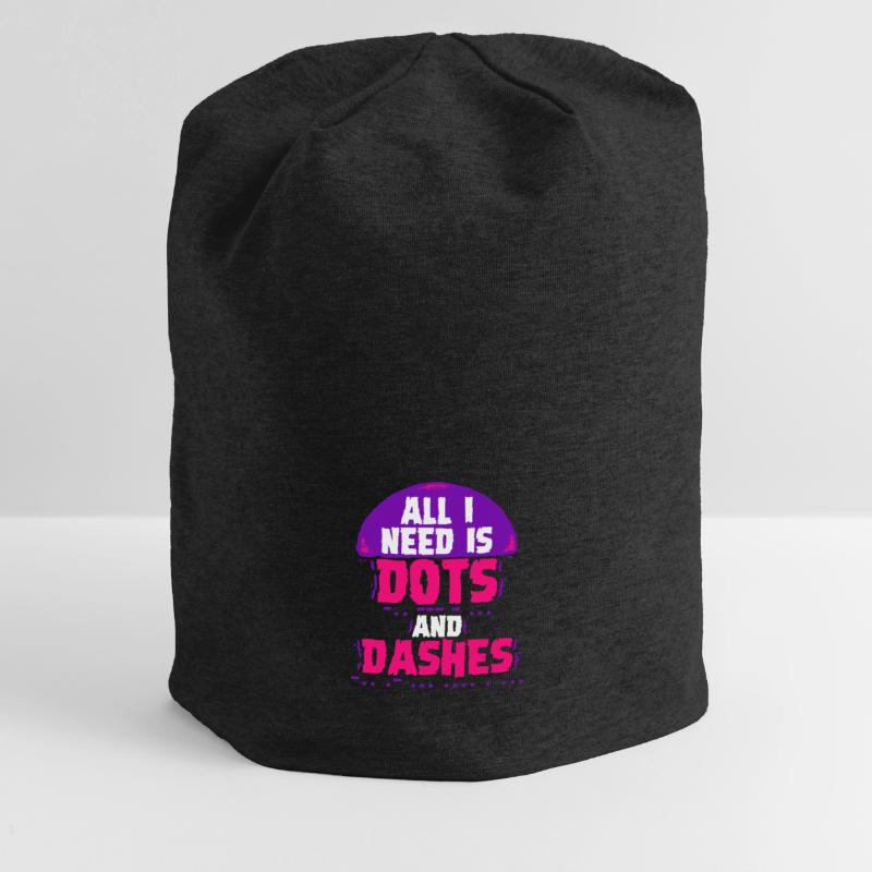 Morsecode Morse Code Points et tirets Bonnet en jersey