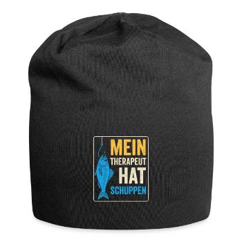 Fishing Therapy Saying - Jersey Beanie - black - Front