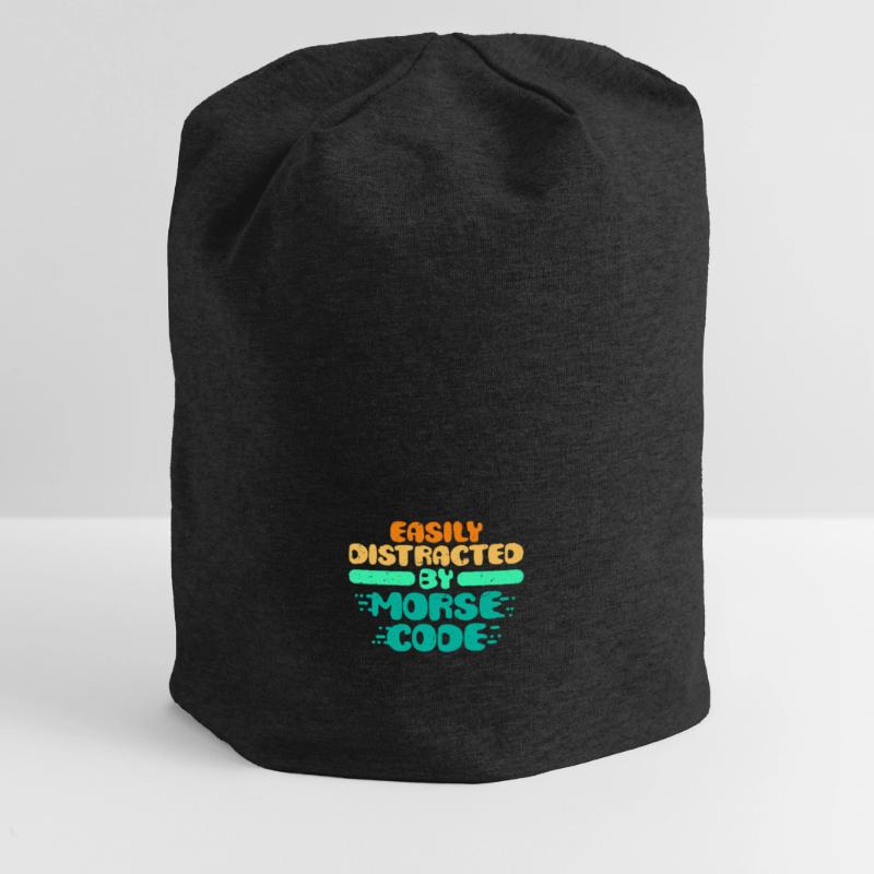 Morsecode Easily Distracted By Morse Code Jersey-Beanie