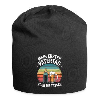 Raise your cups My first Father's Day - Jersey Beanie - black - Front