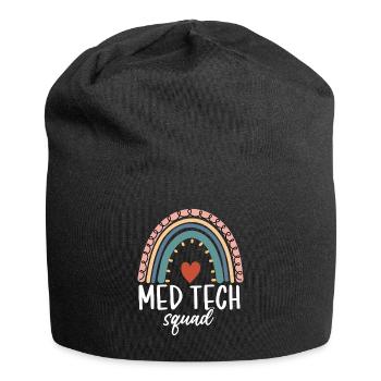 Med Tech Squad Boho Arc-en-ciel Drôle Laboratoire médical - Bonnet en jersey - noir - Devant