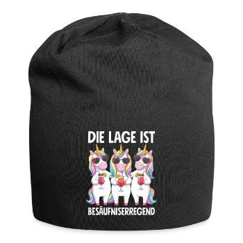 Die Lage Ist Besäufniserregend - Jersey-Beanie - Schwarz - Vorne