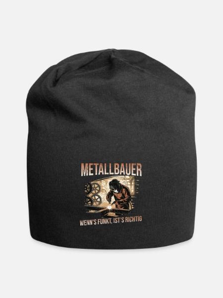 Metallbauer Lustiger Spruch Metallbau Cool Geselle - Jersey-Beanie - Schwarz