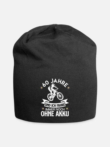 Senioren 60 JAHRE UND ICH FAHRE OHNE AKKU Lustiges - Jersey-Beanie - Schwarz