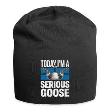 Today I ́m a Serious Goose - Jersey Beanie - black - Front