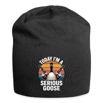 Today I ́m a Serious Goose - Jersey Beanie - black - Front