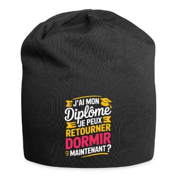 Ich habe mein Diplom, ich kann wieder schlafen gehen - Jersey-Beanie - Schwarz - Vorne