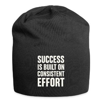 Le succès vient d’un effort constant - - Bonnet en jersey - noir - Devant