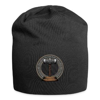 Wikinger Hammer Krieger Walhalla Runenkreis Thor - Jersey-Beanie - Schwarz - Vorne