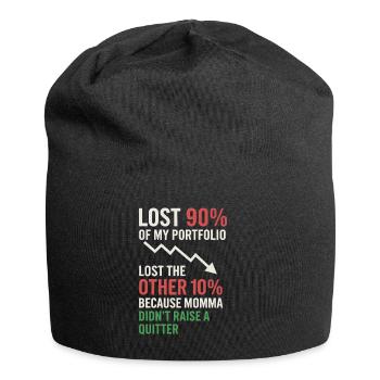 Börsenhändler Lustiger Spruch: 90% Verlust - Jersey-Beanie - Schwarz - Vorne