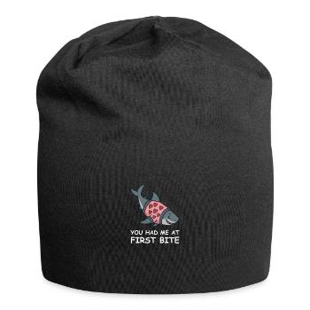 Pull requin avec cœur – Vous m’avez eu à la première bouchée - Bonnet en jersey - noir - Devant
