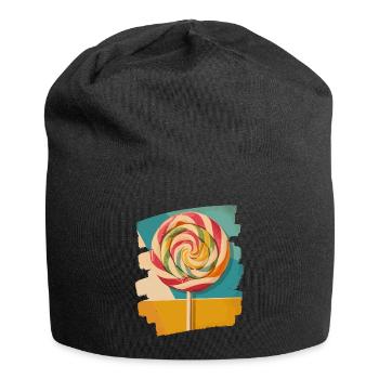 Sucette sucette bonbons bonbons - Bonnet en jersey - noir - Devant
