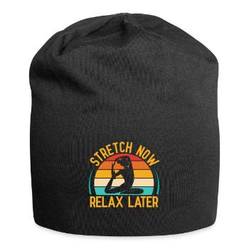 Yoga Stretch Now Relax Later Funny Yoga - Jersey-Beanie - Schwarz - Vorne
