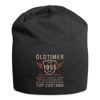 70. Geburtstag Oldtimer Juni Jahrgang 1955 - Jersey-Beanie - Schwarz - Vorne