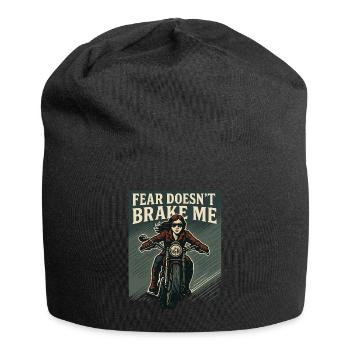 Fear Doesn't Brake Me Motorradfahrerin - Jersey-Beanie - Schwarz - Vorne