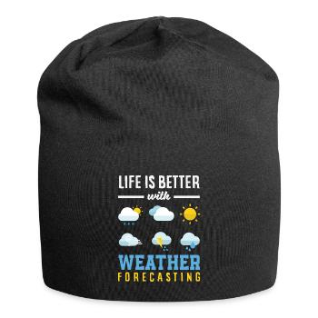 Météorologie amusante Passionnés de météo - Bonnet en jersey - noir - Devant