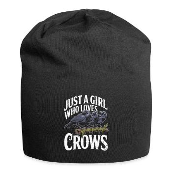 Just a girl who loves crows - Jersey-Beanie - Schwarz - Vorne